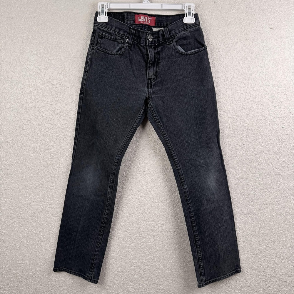Levi's 511 Jeans Youth 14 Regular 27x27 (26x25) Black Gray Skinny Stretch Zip